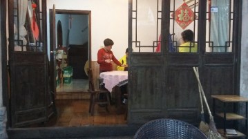 The family literally turned their main living room and courtyard into a restaurant